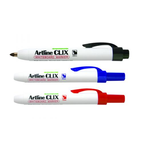 Artline Clix Retractable Whiteboard Marker Assorted [Pack of 4] EK573AW4